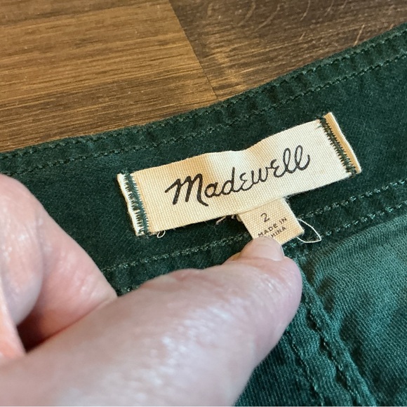 Madewell Skirt Women 2 Y2K Green Button-Front A-Line Corduroy Mini Boho 90s - Picture 10 of 13